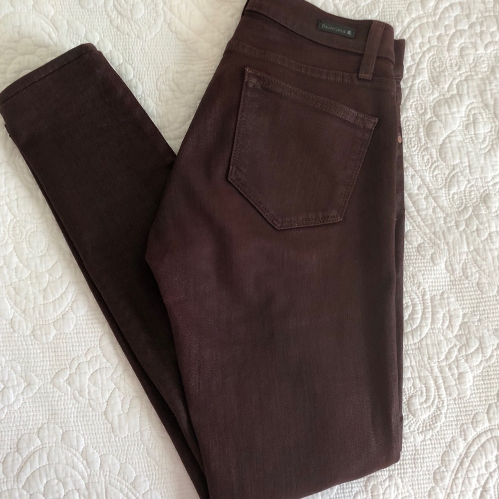 BOGO Principle Dreamer skinny jeans burgundy sheen